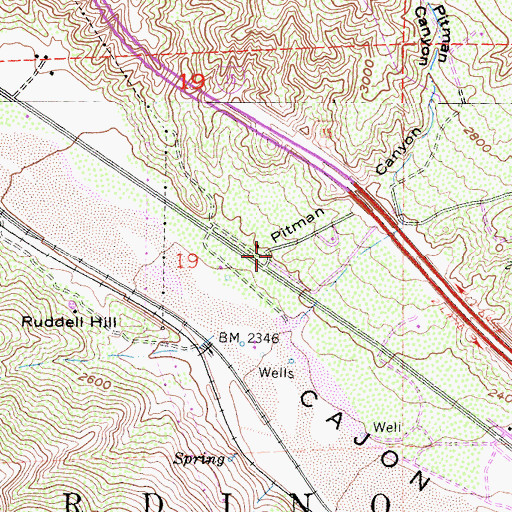 Topographic Map of Pitman Canyon, CA