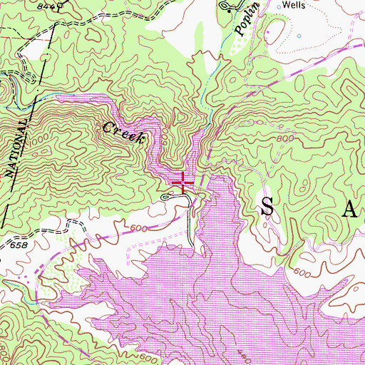 Topographic Map of Poplin Creek, CA