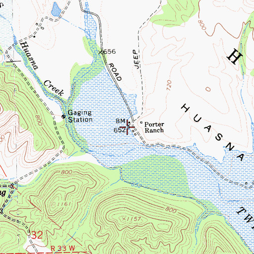 Topographic Map of Porter Ranch, CA