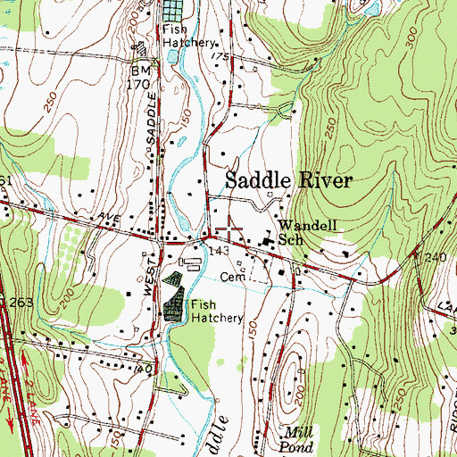 Topographic Map of Saddle River Police Department, NJ
