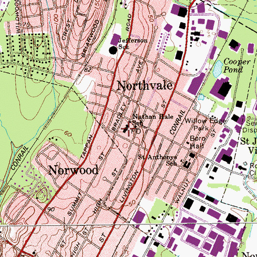 Topographic Map of Northvale Boro Police Department, NJ