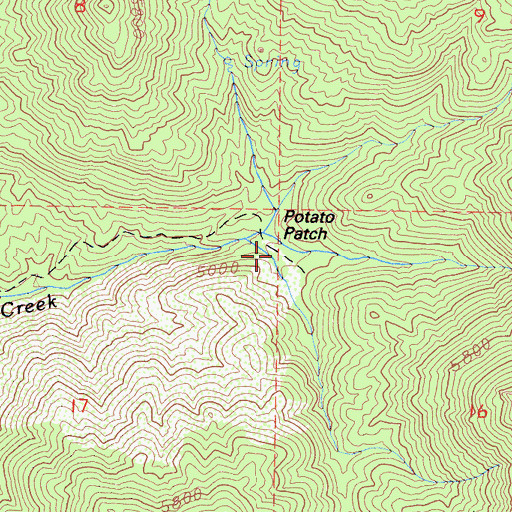 Topographic Map of Potato Patch, CA