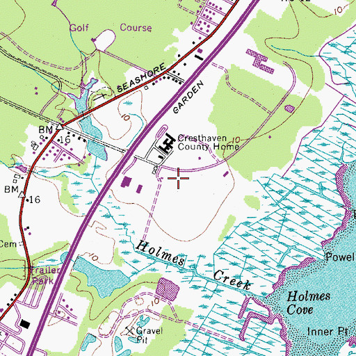 Topographic Map of Cape May County Correctional Center, NJ
