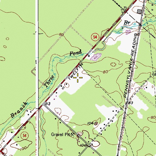 Topographic Map of New Jersey State Police Troop A Buena Vista Headquarters, NJ