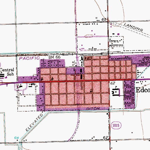 Topographic Map of Edcouch Post Office, TX