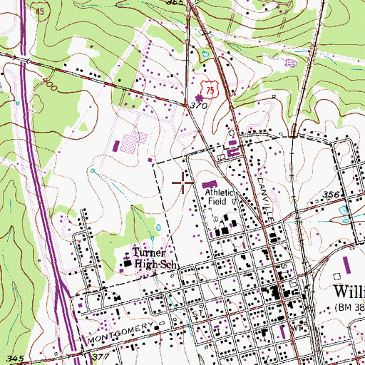 Topographic Map of Willis Post Office, TX