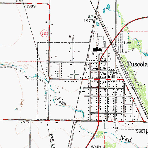 Topographic Map of Tuscola Post Office, TX