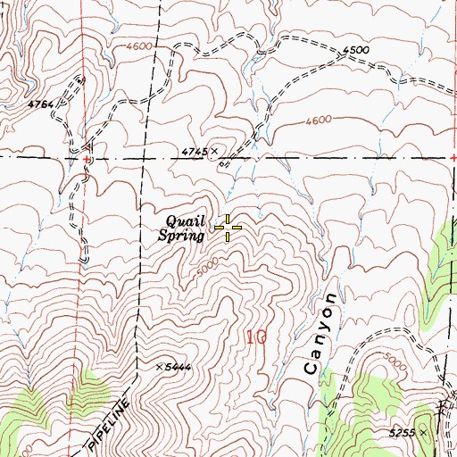 Topographic Map of Quail Spring, CA