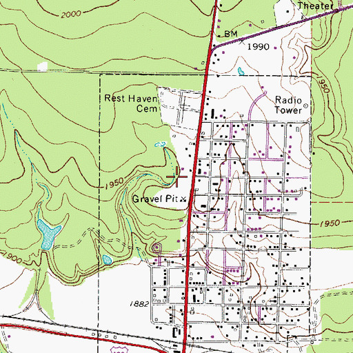 Topographic Map of Menard Post Office, TX
