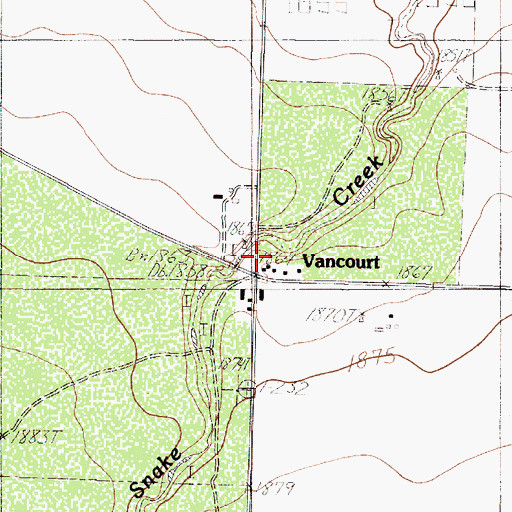 Topographic Map of Vancourt Post Office, TX