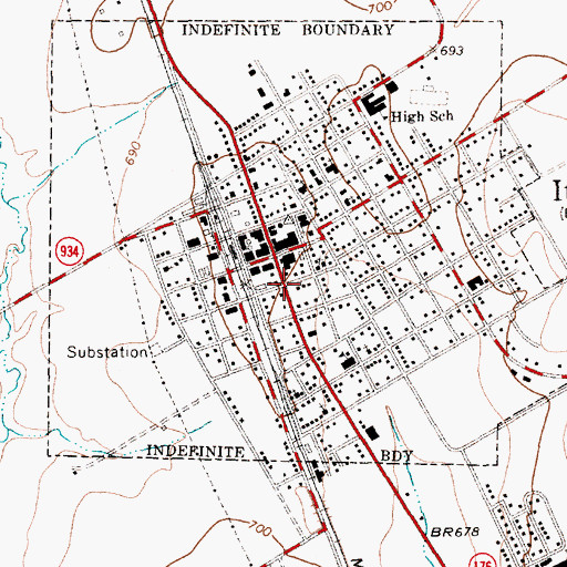 Topographic Map of Itasca Post Office, TX