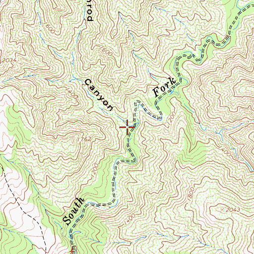 Topographic Map of Ramrod Canyon, CA