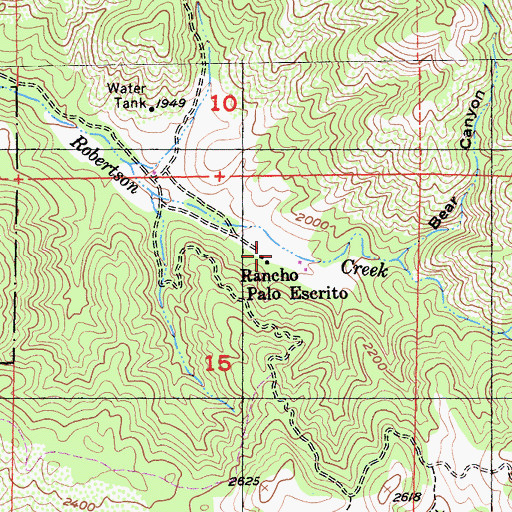 Topographic Map of Rancho Palo Escrito, CA