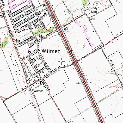 Topographic Map of Wilmer Post Office, TX