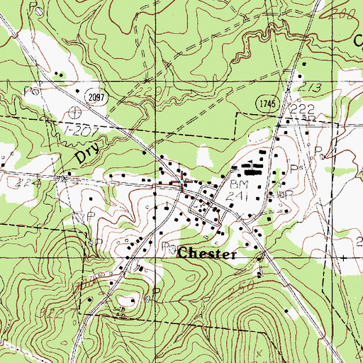 Topographic Map of Chester Post Office, TX