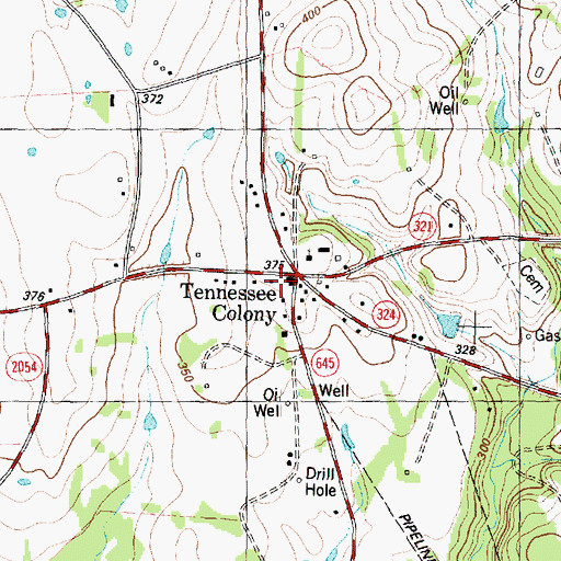 Topographic Map of Tennessee Colony Post Office, TX