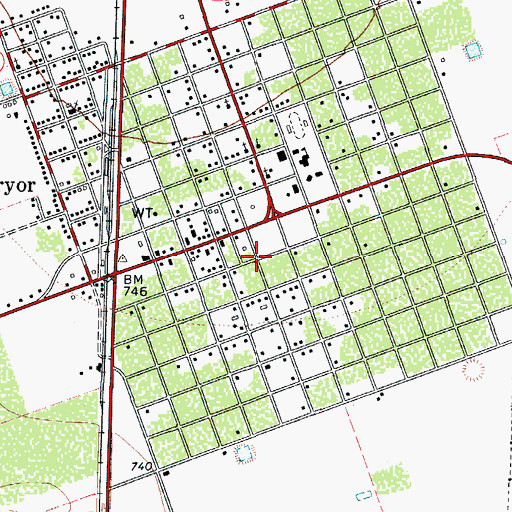 Topographic Map of La Pryor Post Office, TX