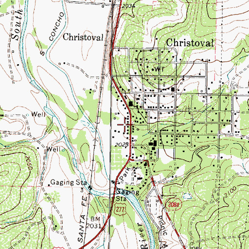 Topographic Map of Christoval Post Office, TX