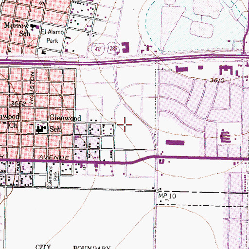 Topographic Map of Amarillo Post Office, TX