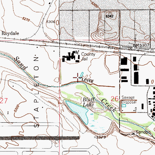 Topographic Map of Denver Women's Correctional Facility, CO