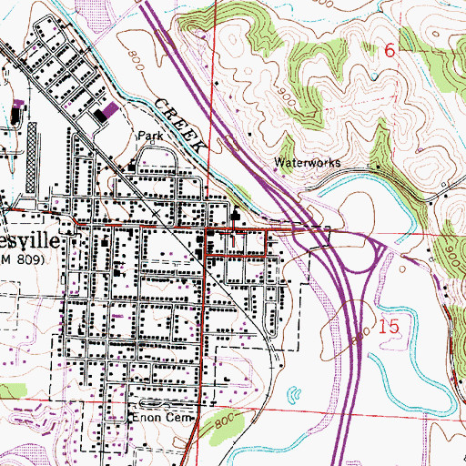 Topographic Map of Byesville Police Department, OH