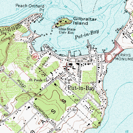 Topographic Map of Put - in - Bay Police Department, OH