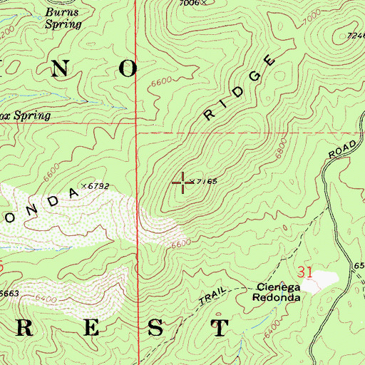 Topographic Map of Redonda Ridge, CA
