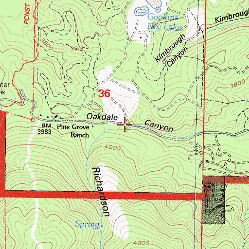 Topographic Map of Richardson Canyon, CA