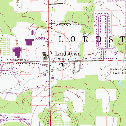 Topographic Map of Lordstown Police Department, OH