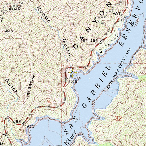 Topographic Map of Robbs Gulch, CA