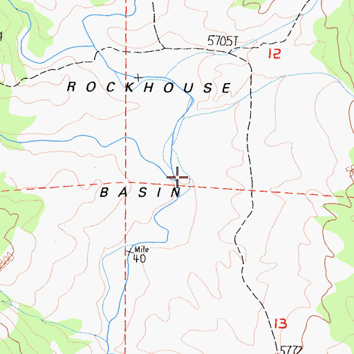 Topographic Map of Rockhouse Basin, CA