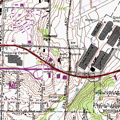 Topographic Map of Akron Fire Department Training Facility, OH