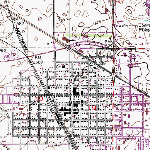 Topographic Map of Foster County Medical Center, ND