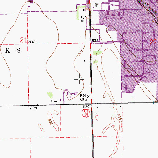 Topographic Map of Richard P Stadter Psychiatric Center, ND