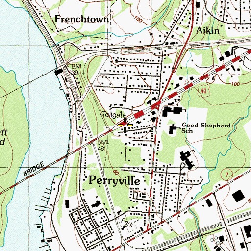 Topographic Map of Maryland Transportation Authority Police Facility Thomas J Hatem Detachment, MD