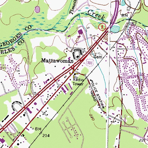 Topographic Map of Maryland Natural Resource Police Southern Region Waldorf Office, MD