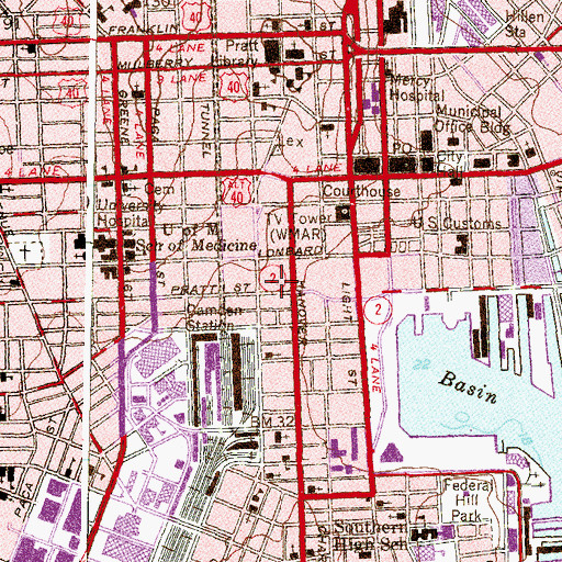Topographic Map of United States Marshals Service Baltimore Office, MD