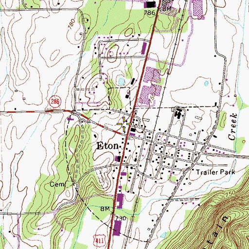 Topographic Map of Eton Police Department, GA