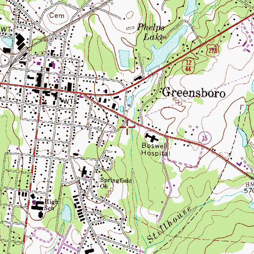 Topographic Map of Greensboro Police Department, GA