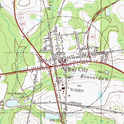 Topographic Map of Ray City Police Department, GA
