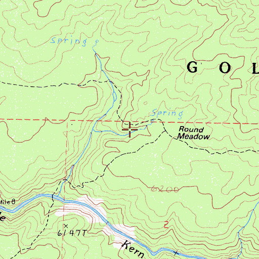 Topographic Map of Round Meadow, CA