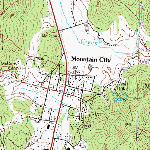 Topographic Map of Mountain City Police Department, GA