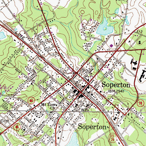 Topographic Map of Soperton Police Department, GA