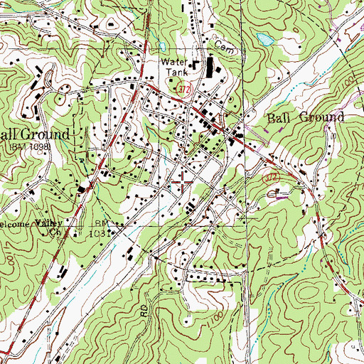 Topographic Map of Ball Ground Police Department, GA