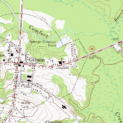 Topographic Map of Glascock County Sheriff's Office, GA