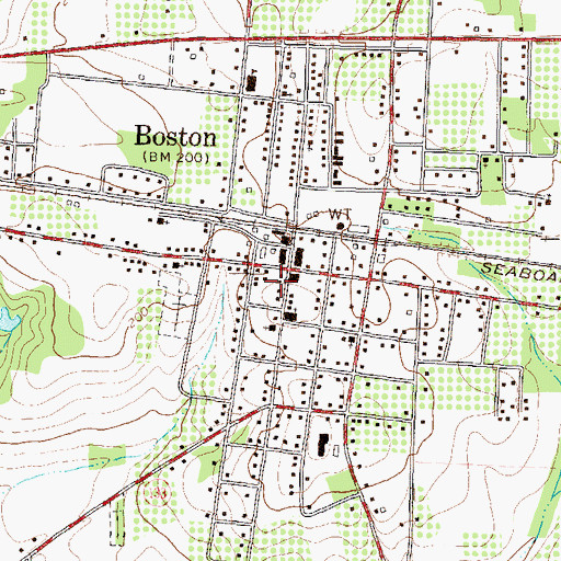 Topographic Map of Boston Police Station, GA