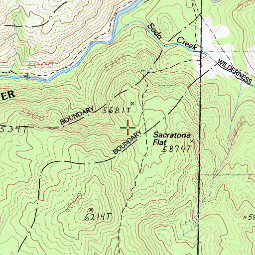 Topographic Map of Sacratone Flat, CA