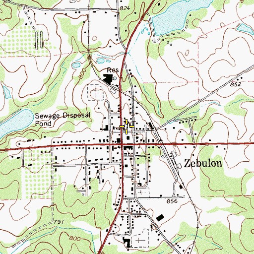 Topographic Map of Pike County Sheriff's Department, GA