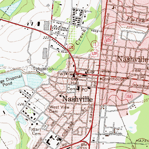 Topographic Map of Nashville Police Department, GA