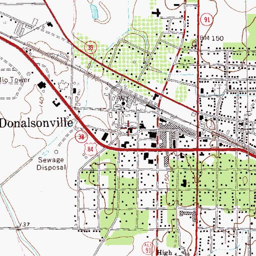 Topographic Map of Seminole County Jail, GA